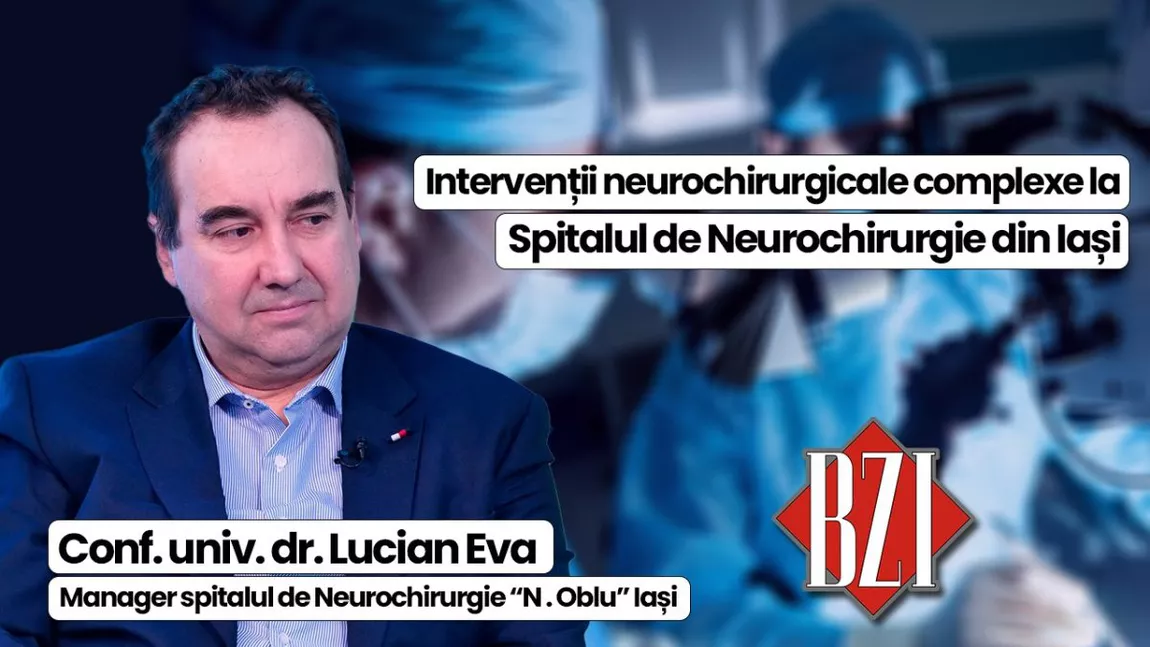 Conf. univ.dr. Lucian Eva, manager Spitalul de Neurochirurgie “N. Oblu” Iași, discută în platoul BZI LIVE despre faptul că tot mai mulți tineri sunt diagnosticați cu anevrism cerebral sau tumori.