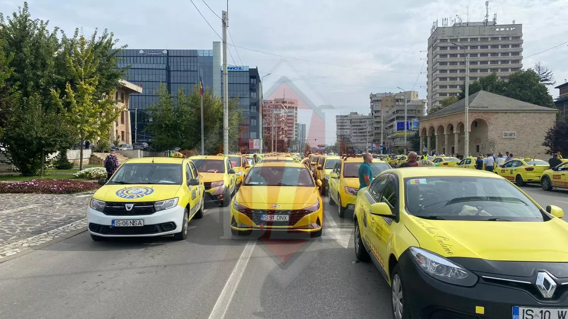 Mircea Manolache, consilier județean PSD Iași, blochează orașul cu un protest masiv în fața Prefecturii. Sute de taximetriști au ieșit în stradă la comanda afaceristului