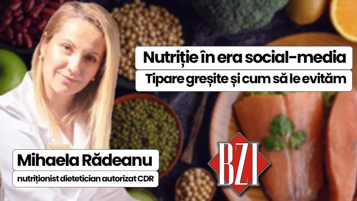 LIVE VIDEO - În era social media, nutriția a devenit un subiect extrem de popular, dar și unul plin de dezinformare. Aflăm care sunt tiparele greșite și cum le evităm de la Mihaela Rădeanu, nutriționist dietetician autorizat CDR