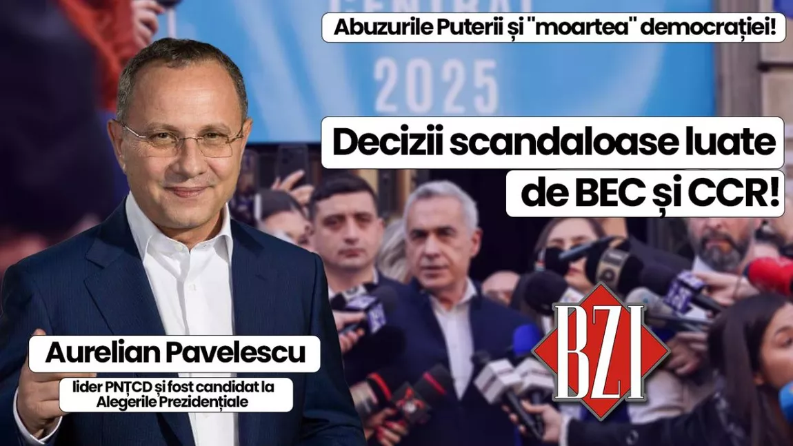 LIVE VIDEO - Dialog special și cu cărțile pe față la BZI LIVE alături de fostul parlamentar av. universitar Aurelian Pavelescu, lider PNȚCD și fost candidat la Alegerile Prezidențiale! Printre subiectele 