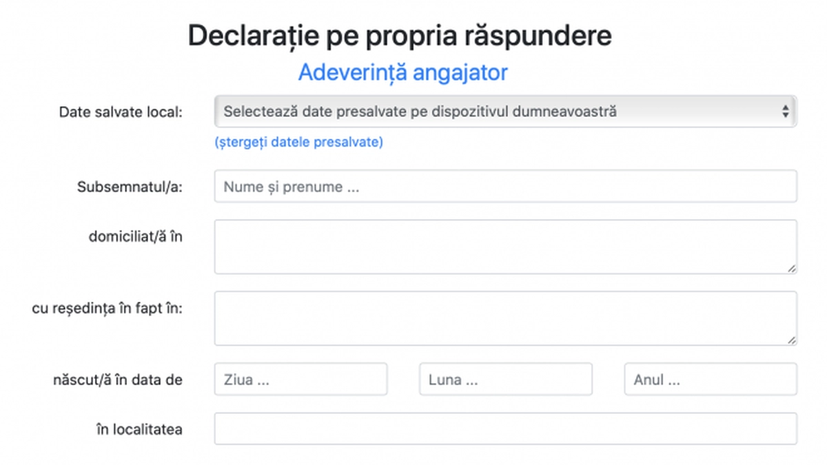 declaratie pe propria raspundere