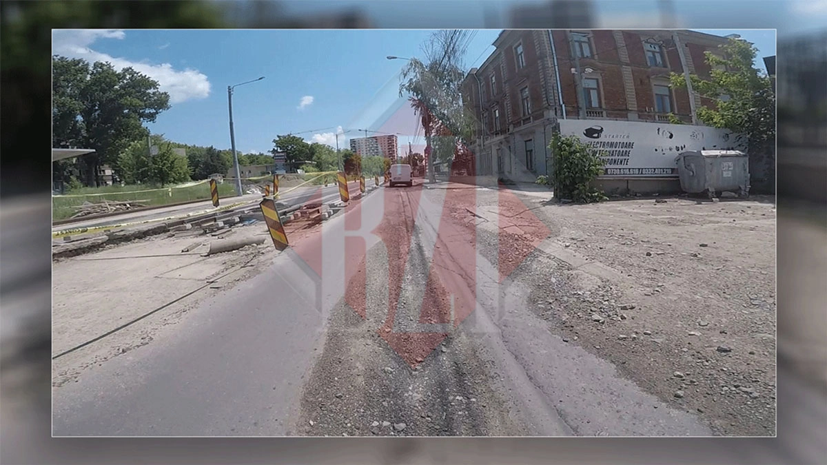 Lucrări la infrastructura de tramvai de pe strada Aurel Vlaicu din municipiul Iași