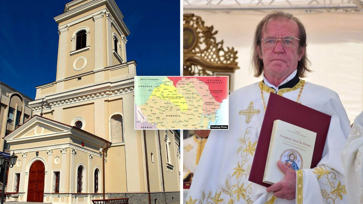 Regretatul-preot-Dumitru-Metricariu,-Biserica-Banu-din-Iași-și-hartă-cu-Basarabia,-nordul-Bucovinei-respectiv-fost-Uniune-Sovietică