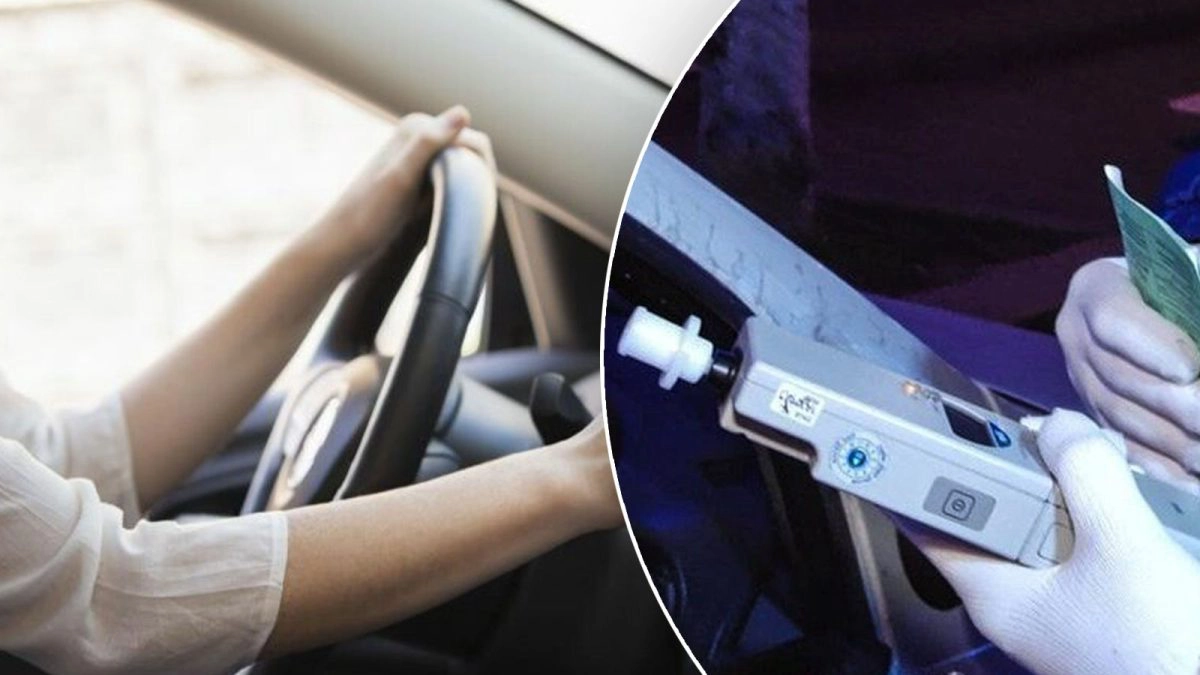 O-femeie-la-volanul-unui-autoturism-şi-un-agent-de-Poliţie-cu-un-etilotest-în-mână