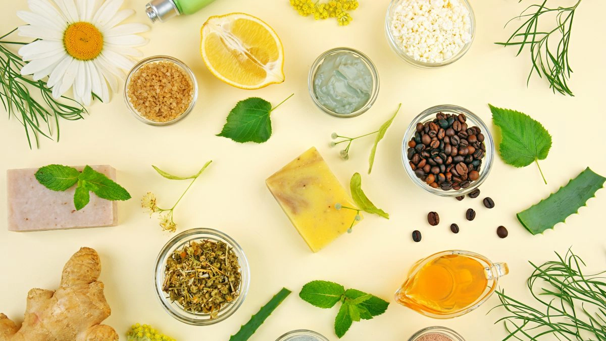 Natural,Ingredients,For,Skin,Care,On,Light,Background