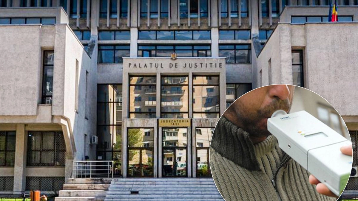 Un-șofer-care-suflă-într-un-etilotest-și-sediul-Judecătoriei-Iași