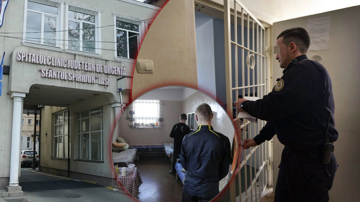 o-poză-cu-un-agent-de-penitenciar,-cu-doi-oameni-care-se-bat-și-cu-Spitalul-Sf.-Spiridon-Iași