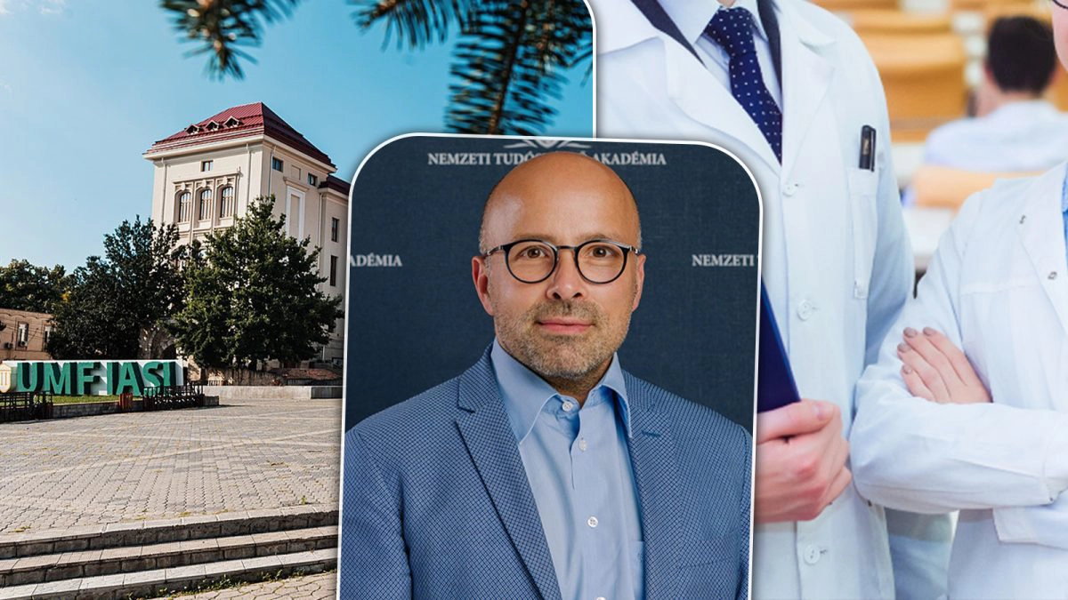 Dr.-Peter-Hegyi,-Directorul-Centrului-de-Medicina-Translationala-din-cadrul-Universitatii-”Semmelweis”-din-Ungaria,-studenti-la-Medicina-si-sediul-Universitatii-de-Medicina-si-Farmacie-”Grigore-T.-Popa”-din-Iasi