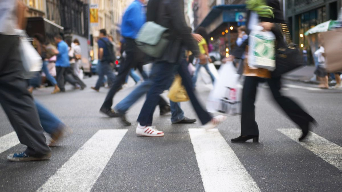 Pedestrians Crossing the Street, Soho, New York, USA