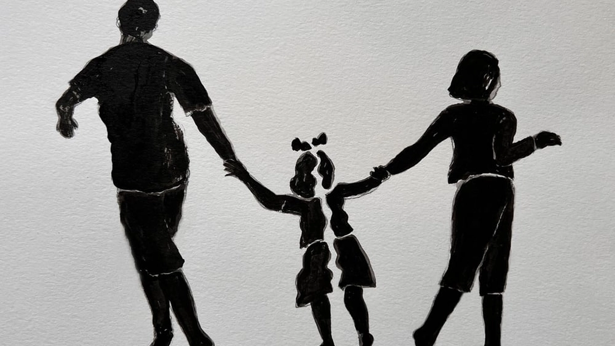familie cu un copil de mana