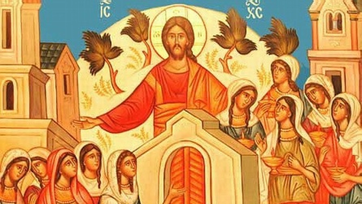 o icoana cu iisus hristos si cele 10 fecioare
