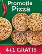 promoție pizza 4 + 1 gratis cu livrare la domiciliu Mamma Mia Iași