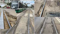 Dezastru pe linia de tramvai de la Gară. Asfaltul se rupe în bucăți deși a fost reparat cu doar câteva luni în urmă Aici sunt banii noștri ai cetățenilor 8211 FOTO