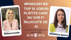 LIVE VIDEO – Top 10 joburi care nu vor fi înlocuite de AI. Discuție despre piața muncii cu Mădălina Apetre – Founder People Partners, într-un nou episod de #PodcastBZI!
