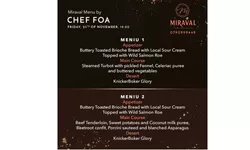 Chef Foa vine la restaurantul Miraval din Palas și pregătește o seară cu experiențe culinare de excepție