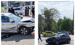 Accident violent în CUG. Două autoturisme au intrat în coliziune 8211 EXCLUSIV FOTO