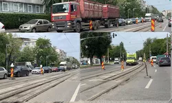 Lucrările de la liniile de tramvai au dat peste cap traficul din Canta Șoferii au căutat disperați alternative pentru a scăpa de aglomerație 8211 FOTOVIDEO