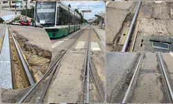 Dezastru pe linia de tramvai de la Gară. Asfaltul se rupe în bucăți deși a fost reparat cu doar câteva luni în urmă Aici sunt banii noștri ai cetățenilor 8211 FOTO
