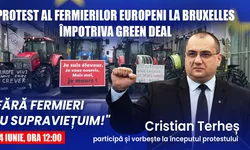 Europarlamentarul Cristian Terheș invitat să vorbească pe 4 iunie la cel mai mare protest al fermierilor la Bruxelles