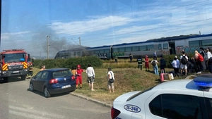 Incendiu în Pașcani. O locomotivă de tren a luat foc
