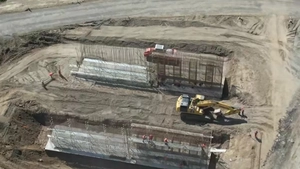 Imagini aeriene de pe șantierul autostrăzii A7, Bacău – Pașcani, lotul 2, Trifești – Gherăești