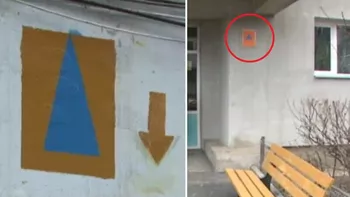 Ce înseamnă triunghiul albastru într-un pătrat portocaliu semnul care apare pe mii de blocuri din România
