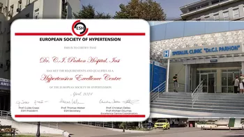 Spitalul Clinic Dr. C.I. Parhon Iași este singura unitate medicală din Iași care a primit distincția Centru de Excelență în Hipertensiune
