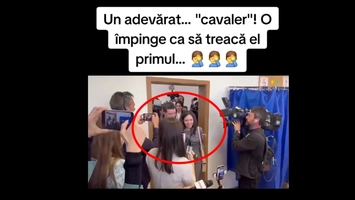 Nicușor Dan bădăranul își împinge concubina în secția de votare pentru a trece el primul! Dovadă de nesimțire și lipsă de respect