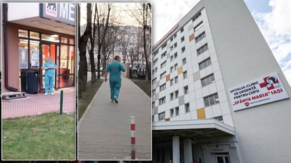 Personalul medical de la Spitalul de Copii Iași cară mizeria de pe străzi în saloanele pacienților! Fac paradă în scrub și papuci la magazinele din jurul unității medicale
