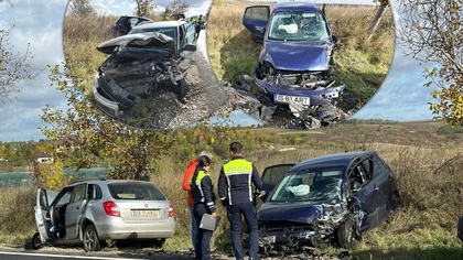 Filmul accidentului rutier de la Popricani: o mașină scăpată de sub control a pătruns pe contrasens. Mai multe victime, după impactul devastator