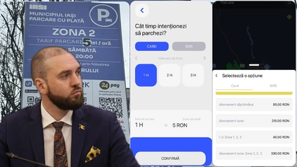 Situație absurdă privind sistemul de plată al parcărilor publice din Iași! Șoferii trebuie să achite, din oră în oră, taxa, altfel riscă să primească amendă de la polițiști