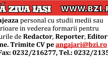 BUNA ZIUA IASI angajeaza Redactor, Reporter, Editor Online