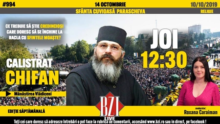 Părintele Calistrat, în direct la BZI LIVE, despre cel mai important eveniment religios care se desfășoară în aceste zile la Iași - LIVE VIDEO