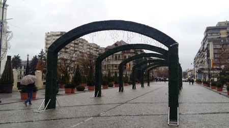 Iașul îmbracă haine de sărbătoare! Primăria a început să monteze bradul de Crăciun - FOTO