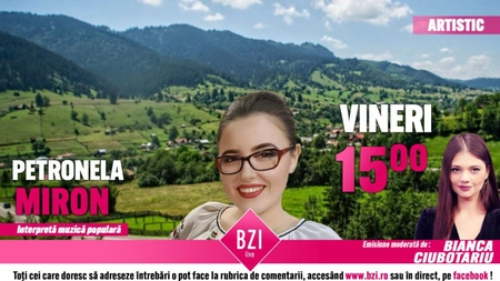 LIVE VIDEO Ediţie spectaculoasă la BZI LIVE. Tânăra interpretă de muzică populară, Petronela Miron va cânta, va povesti şi ne va împărtăşi din secretele succesului său - FOTO