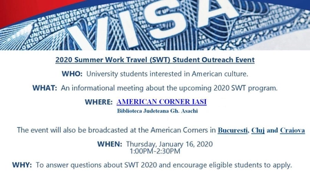 Sesiune de informare Summer Work and Travel 2020