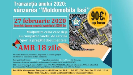 TRANZACȚIA ANUNULUI 2020: VÂNZAREA “MOLDOMOBILA IAȘI”