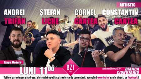 LIVE VIDEO - Despre succesul formațiilor care performează la evenimente, într-o ediție de senzație! Patru membri ai Trupei Modern, prezenți în platoul BZI LIVE - FOTO