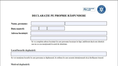 Declaraţie pe proprie răspundere după 15 mai: când trebuie să o avem la noi şi cum se completează