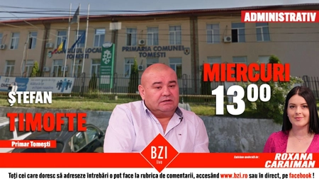 LIVE VIDEO - Emisiune de maxim interes pentru ieşenii din zona metropolitană. Ştefan Timofte, primarul comunei Tomeşti, revine la BZI LIVE cu noi proiecte pentru localitatea aflată la marginea Iaşului - FOTO