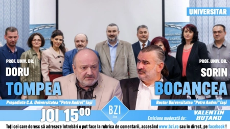 LIVE VIDEO - Totul despre situaţia învăţământului superior în perioada pandemiei de Covid-19 la BZI LIVE. Prof. univ. dr. Doru Tompea şi prof. univ. dr. Sorin Bocancea de la Universitatea Petre Andrei din Iaşi vor prezenta pe larg detalii din sistemul universitar - FOTO