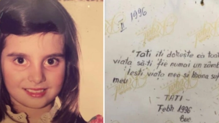 Mesajul emoționant scris de câțiva zeci de ani de un tată pentru fetița lui pe un tablou a devenit viral