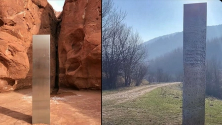 Un nou monolit a fost descoperit în America pe vârful muntelui Pine