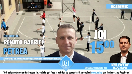 LIVE VIDEO - Ediţie BZI LIVE de actualitate academică, un proiect spectaculos sportiv, despre utilitatea şi beneficiile practicării înotului alături de lect. univ. dr. Renato Gabriel Petrea, Facultatea de Educaţie Fizică şi Sport a Universităţii 
