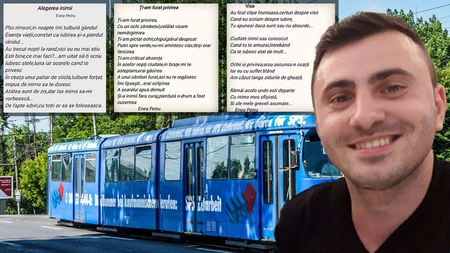 El este unul dintre cei mai chipeși vatmani din Iași, alături de fratele geamăn! Când nu conduce tramvaiul, Petru scrie poezii de dragoste! Este asaltat de tinerele care așteaptă în stații - FOTO