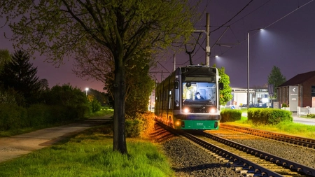 Teste cu tramvaiele PESA destinate Iașului pe străzile orașului Bydgoszcz din Polonia - FOTO