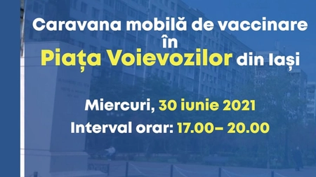 Caravană mobilă de vaccinare anti-Covid-19 în Alexandru cel Bun din Iaşi