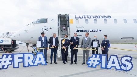 A fost lansată cursa Iași - Frankfurt! Zeci de pasageri la zborul operat de compania Lufthansa