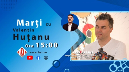 Dialog agreabil şi relaxant pe teme şi idei ce ţin de realităţile artistice şi provocările acesteia, creaţiile sale, viaţa culturală, tendinţe în pictura sau sculptură, în Platoul BZI LIVE alături de preşedintele filialei Iaşi a Uniunii Artiştilor Plastici - pictorul Felix Aftene - LIVE VIDEO