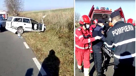 Accident rutier grav în localitatea Cucuteni din judeţul Iași! O persoană a fost proiectată pe câmp - FOTO, VIDEO, UPDATE